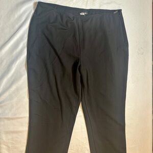 DKNY Black Ponte Knit Ankle Pants Size 12 Side Zip Stretch Workwear